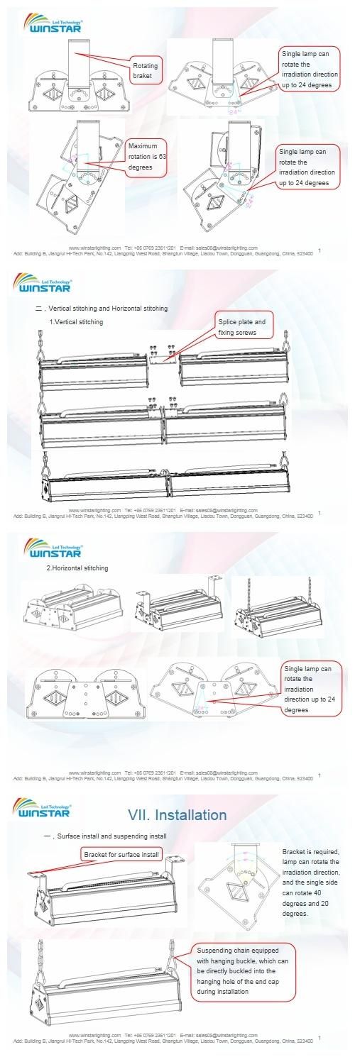 New Design Linear High Bay Outdoor Adjustable Linear Hot Product 42500 Lumen Smart LED UFO High Bay Light for Gymnasium