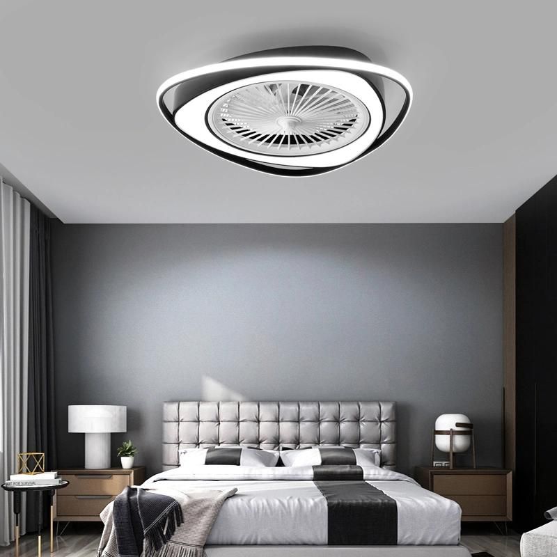 Modern Lamp Bladeless with Fan Blade LED False Dimmable Surface Mounted Ceiling Night Light Fans