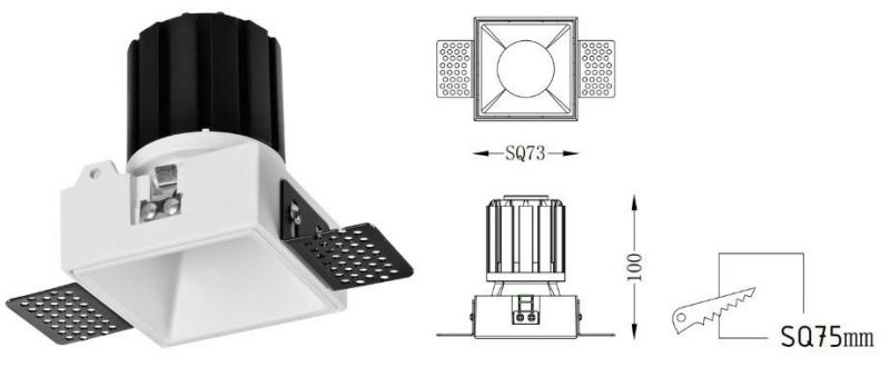 20W Square Trimless LED Spot Light