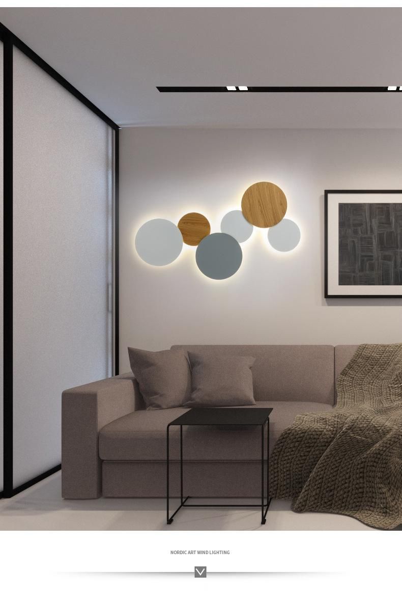 Modern Nordic Living Room Background Wall Round Solar Eclipse Wall Lamp