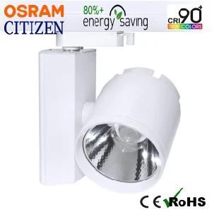 30W Dimmable Citizen COB LED Tracklight with Osram Driver Global Adaptor