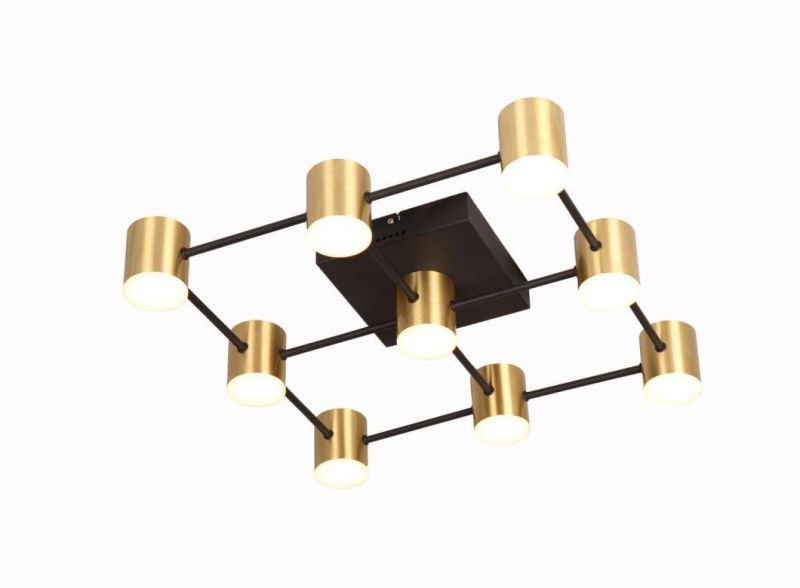 Masivel Lighting Modern Bar LED Pendant Light Aluminum Brass Cylinder Decorative LED Chandelier Light