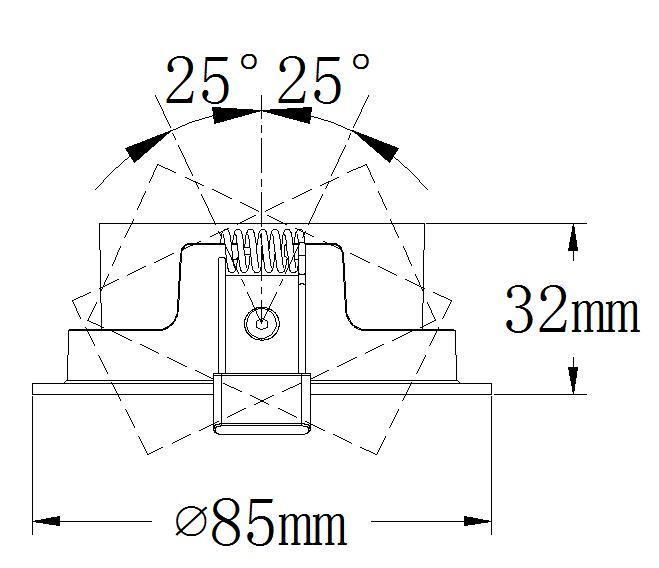 Ra18 Recessed Adjustable Aluminum Downlight LED MR16 GU10 Spot Lighting Fitting