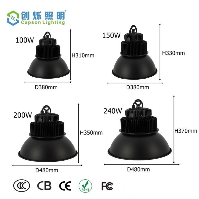 100W 150W 200W Warehouse LED Industrial Lighting High Bay Light