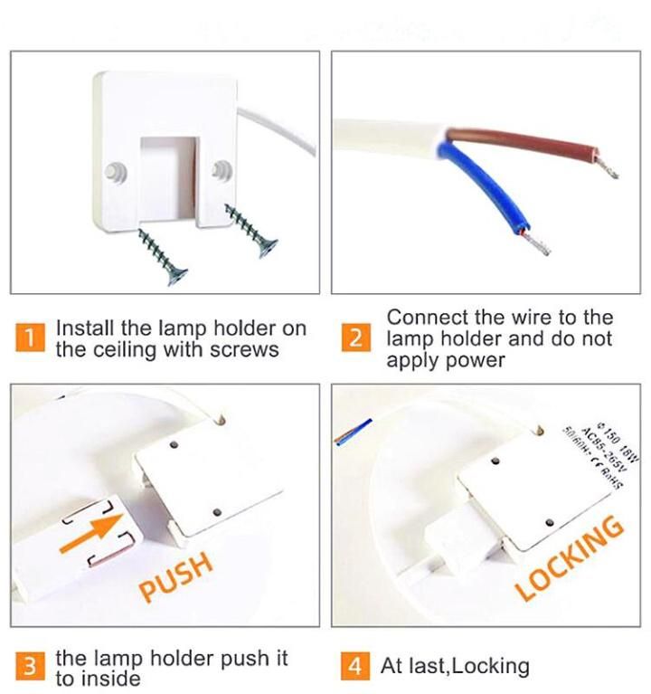 Easy Fixed 8W 18W 24W 36W Frameless Ceiling UFO LED Panel Lamp