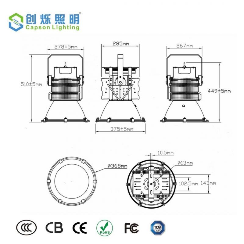 LED High Bay Light Soccer Field Lighting 300W Best Price LED Sport Stadium Court Lighting 3years Warranty