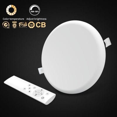 Intelligent Remote Control AC100-240V PC Aluminum 2.4G 3D Dimmable No Frame Recessed Downlight Lamp Round 18W 24W 36W 9W Light LED Panel