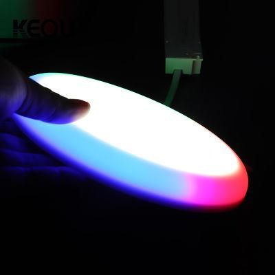 Dimmable Bi-Color Red Blue Green Warm White Frameless Round LED Panel Light Color 32W