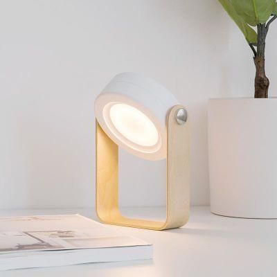 Dropshipping Foldable Table Lamp Wooden Handle Portable Lantern Light Retractable Folding LED Table Lamp Bedroom Bedside Reading