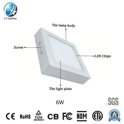LED Panellight Surface Square 6W 420lm with Ce RoHS