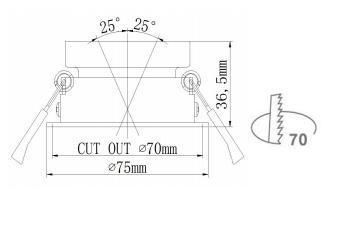 White-Black Adjustable Recessed Downlight Fixture Mounting Ring for Module