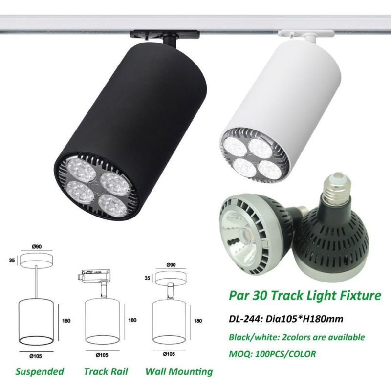 High Class Aluminum LED Track Lights Frame PAR30 Fitting LED Ceiling Spot Lighting for Supermarkets