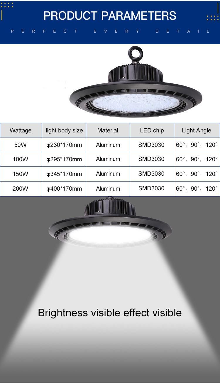 LED High Bay Light 50W100W150W200W Warehouse Lighting Lamp Manufacturer