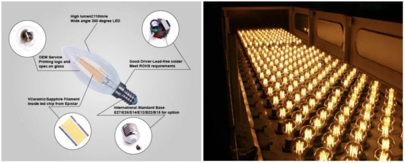 Crystal Lamp 220V 3W Candle LED Bulb E10