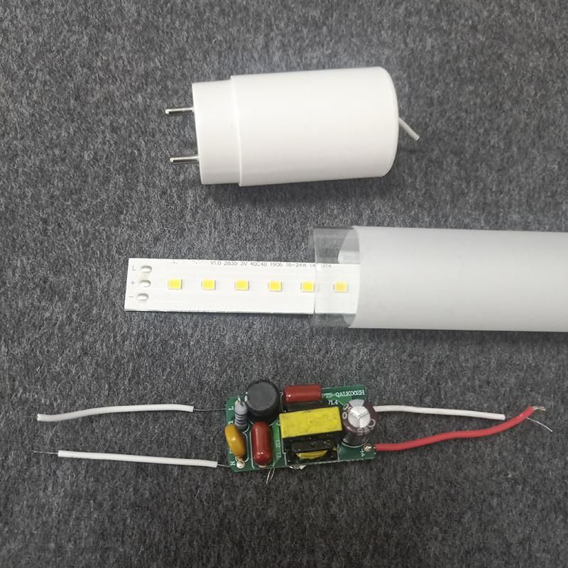 Latest Design G13 T8 Double Driver 24W 2400lm 100lm/W 170-240V Milky Glass Warranty 2 Years LED Tube