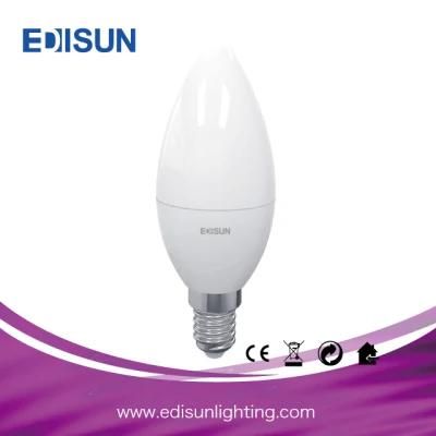 Ce RoHS Approved C37 6W E14 4000K Candle LED Light for Home