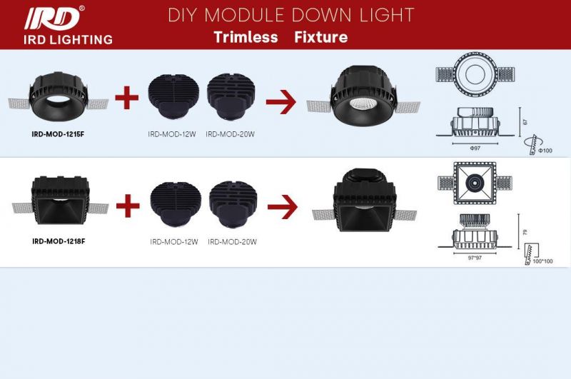 Trimless COB Europe Standards Waterproof Dimmable Recessed LED Downlight