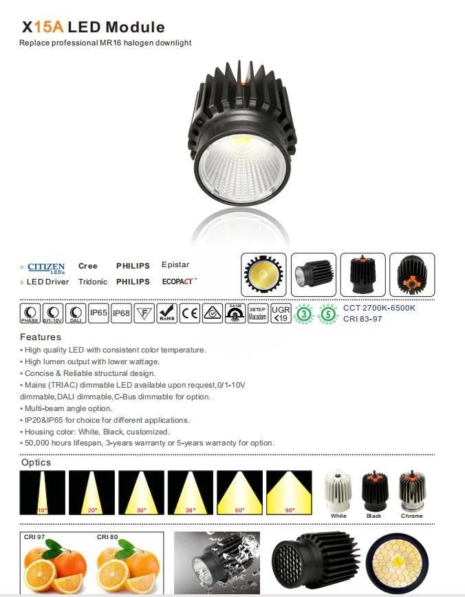 High Lumen Hotel Project LED 27W Bulb Recessed COB Spotlight Down Light