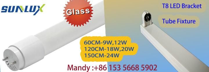 Factory Hot Sale 60cm 120cm 2FT 4FT 9W 18W Glass LED Tube T8 6500K LED Tube Fluorescent Light