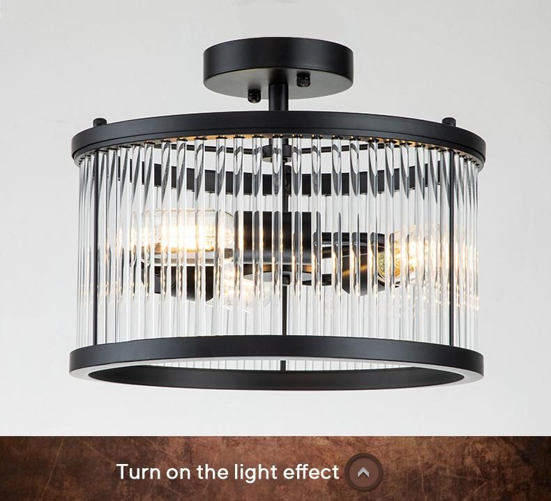 Newest Design Modern Round Luxury Black Pendant Lamp Ceiling Living Room Crystal Light Chandeliers