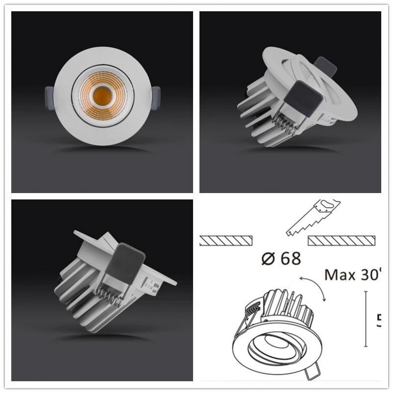 6W 10W Cast Aluminum IP44 Ce RoHS Approved COB LED Recessed Down Spot Light