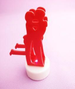 Unique Red Acrylic Double Love-Man Design Multicolor Changing Mini LED Light Night Lamp
