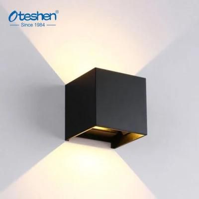 Square Aluminum 6W Indoor LED Wall Lamps up and Down Wall Bedroom