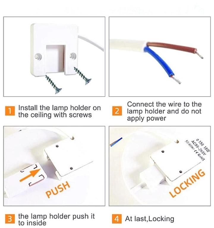 Easy Fix Square 18W 24W 36W 48W Frameless Ceiling LED Panel Light