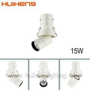 High Class Retractable Recessed 15W COB LED Grille Downlight