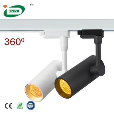 Domestic 15W 20W 30W 3 Phase Unique Art Gallery White Track Spot COB LED Bar Light