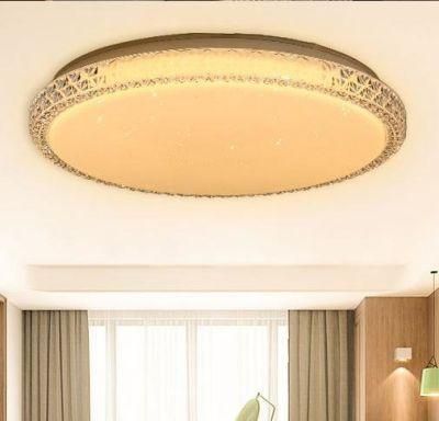 Luxuriously Decorated Ceiling Lamp with Round Double-Layer Superimposed Edges and Diamonds 18W