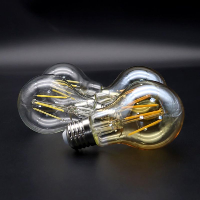 Vintage Lamp 6W/8W A60 E27/B22 Amber Glass LED Filament Bulb Edsion LED Light Energy Saving Lamp for Indoor Lighting and Home Decoration
