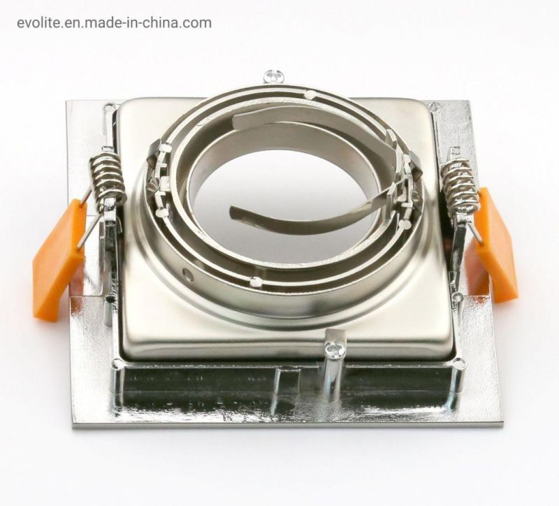 Commercial Lighting Nickel Recessed Square Downlight MR16 Frame LED Downlight Housing