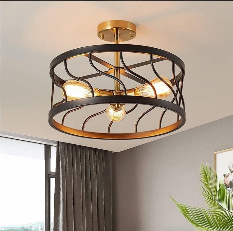 Retro Ceiling Lamp Restaurant Kitchen Bedroom Corridor Porch American Wrought Iron Ceiling Lamp