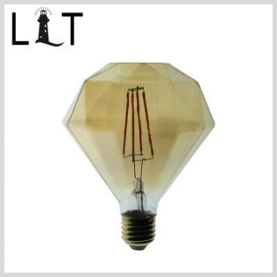 Soft LED Filament Bulb Diamond Shape E26 E27 Golden
