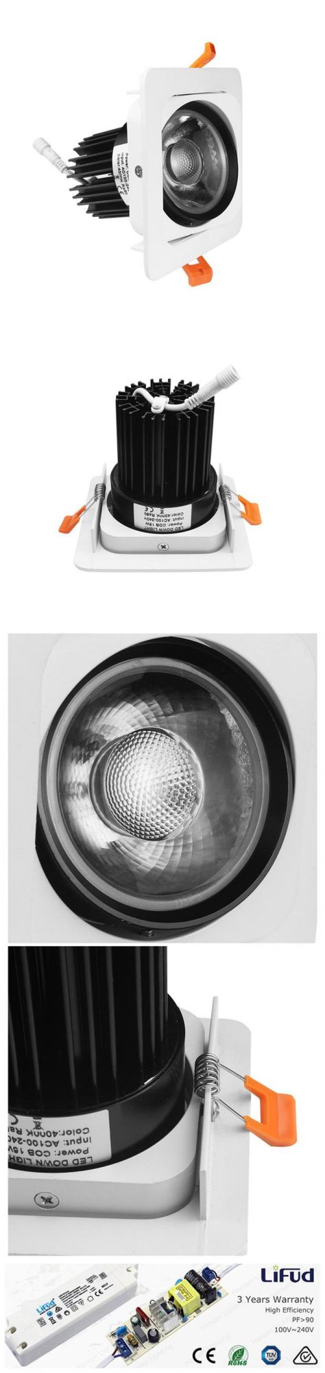 Super Bright COB Aluminum 15W LED Downlight for Indoor Lighting