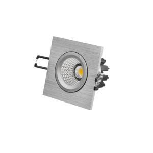 Sliver Brushed Square or Round 8W 10W 12W Adjustable COB LED Downlights