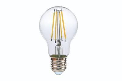 Hot Selling Decorative Clear Glass Bulb A60 8W 900lm E27 Linear IC Driver LED Filament Bulb