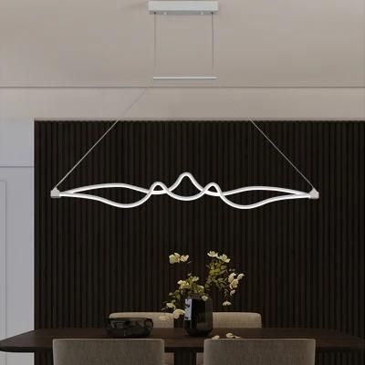 2022 Modern Wave Curve Restaurant Bar Club Commercial LED Kitchen Pendant Light