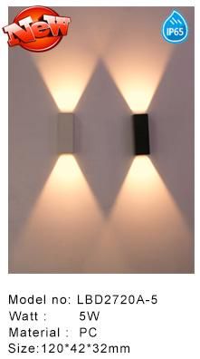 Hot Sale Oteshen Warm White China Wall up and Downled LED Lights Light Lbd2720-5