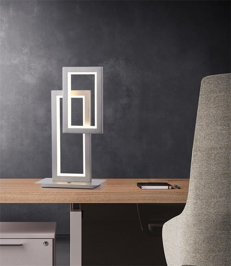 European Style Modern Indoor LED Aluminum Square Bedroom Living Room Table Lamp
