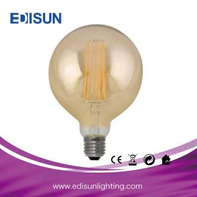 G95 4W/8W E27 Clear and Amber Glass LED Long Filament Bulb Lamp