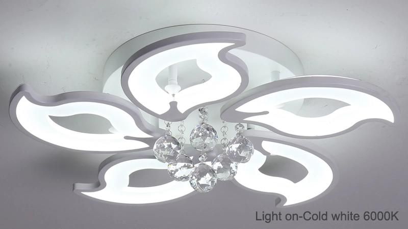 2022 Design 5 Heads Remote Control Flower Shape Acrylic LED Ceiling Lights Lamp Fixture Smart Control