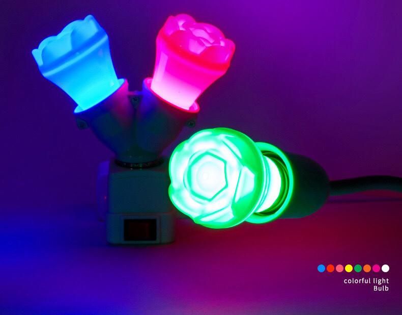 Rose Holiday Decoration LED Colorful Light Bulb