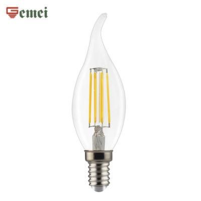 WiFi Control LED Filament Bulb F35 F37 Flame Lamp Candle Lamp 6W E14 E27 Base Energy Saving LED Light with Ce RoHS