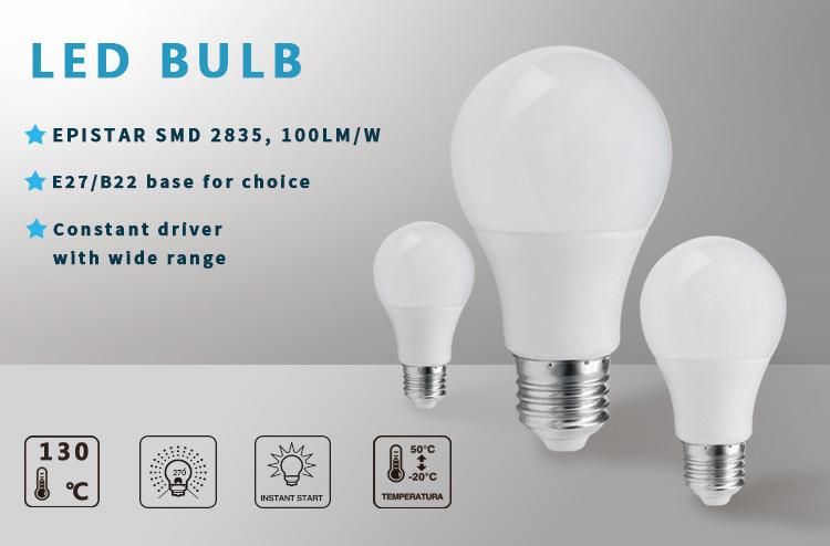 A60 Best Quality E27 LED Bulb 7W 9W 12W 15W Cheapest Price