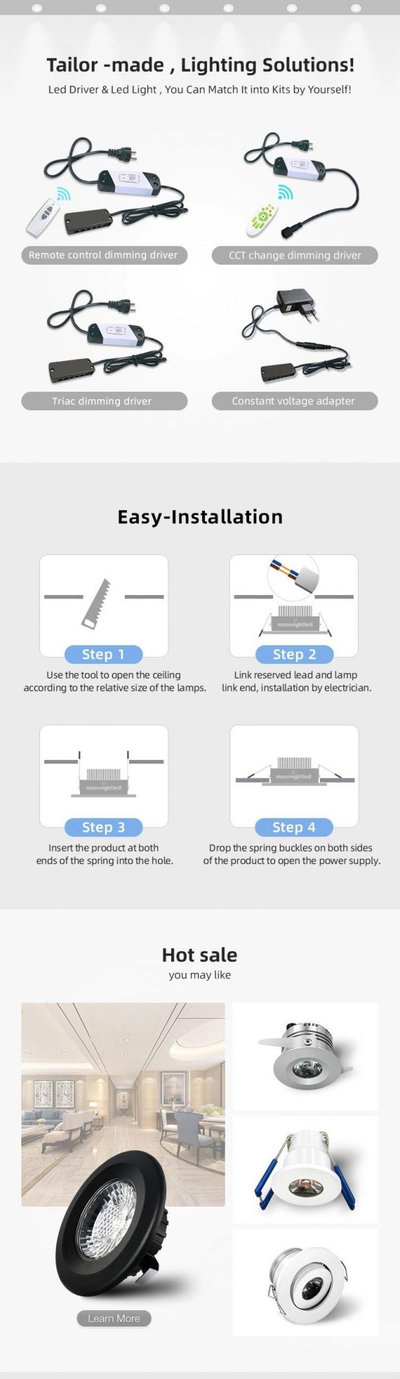 Recessed LED Spotlight 3W COB LED Light Spot Light Downlight 301