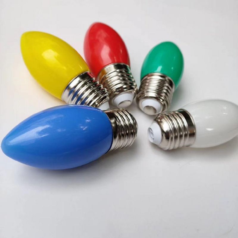 LED Color Light Bulbs A60 9W 12W Decorate Lamp 220V E27 E26 E22 3W Yellow Blue Red Green Color