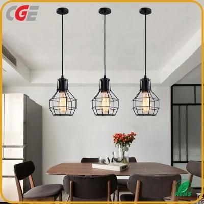 Vintage Industrial Style Designer E27 Business Art Iron Cage Decorate Small Pendant Light