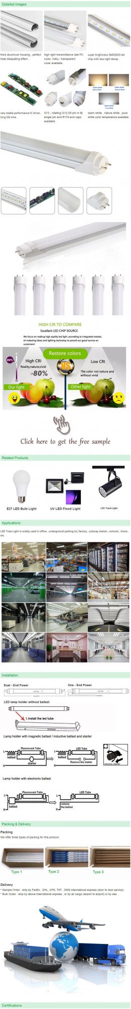 Ce RoHS High Quality 18W T8 120cm LED Tube